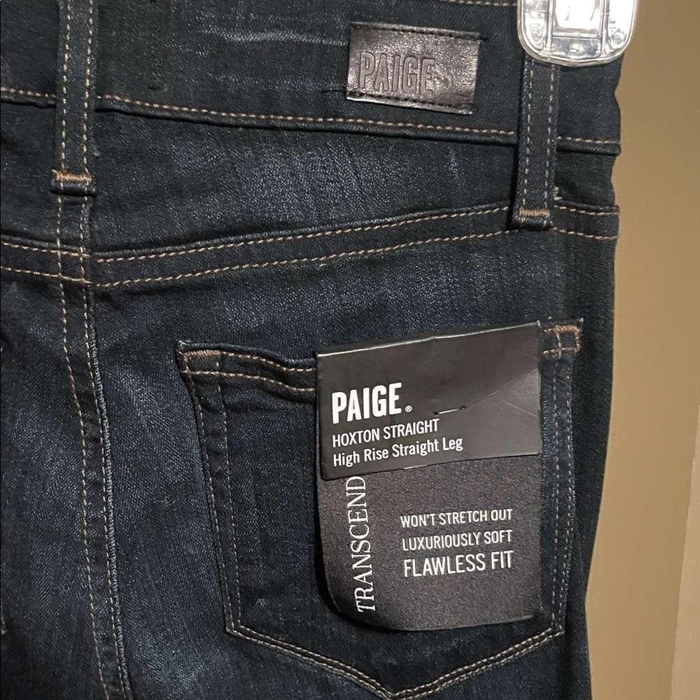 PAIGE Huxton straight High rise dark denim - Picture 6 of 10